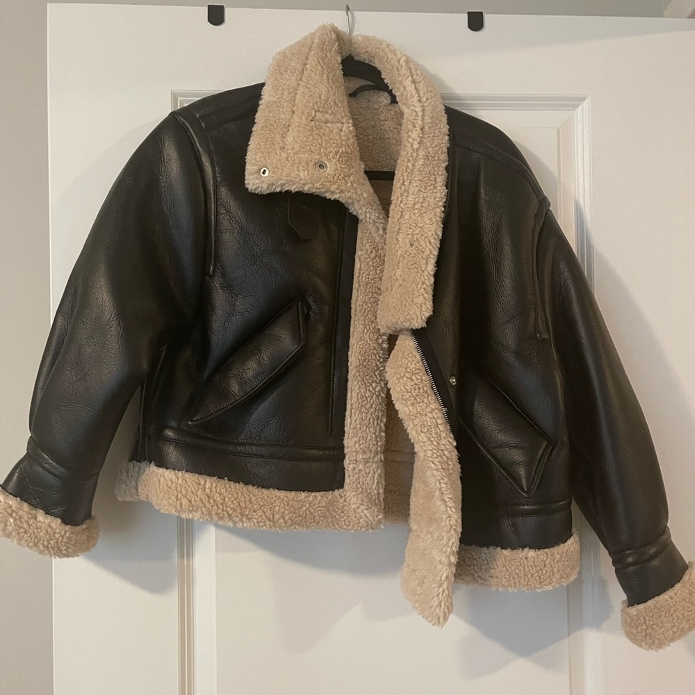 Faux fur aviator jacket